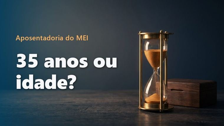 Ampulheta de latão com areia caindo ao lado de uma caixa de madeira fechada, sobre uma mesa de madeira escura em ambiente em penumbra