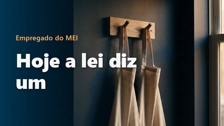 Dois aventais de lona claros pendurados lado a lado nos dois ganchos de um cabideiro de madeira, em uma parede escura iluminada pela luz de uma janela