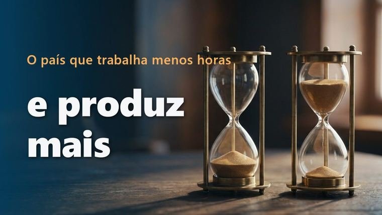 Duas ampulhetas de latão lado a lado sobre uma mesa de madeira escura, uma com a areia quase toda caída e a outra ainda cheia